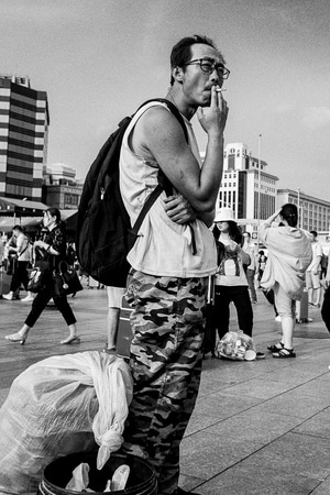 富士-黑白-街头摄影-纪实-人文 图片素材