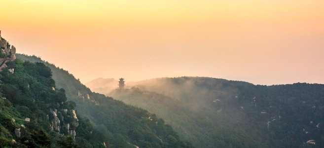 泰山-风光-夕阳-泰山-山 图片素材
