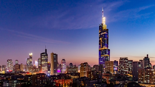 航拍-南京-紫峰大厦-城市-城市风光 图片素材