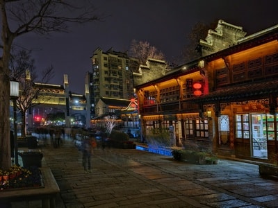 老门东-手机-老门东-夜景-楼房 图片素材
