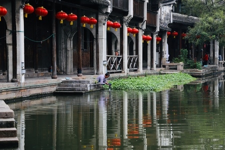 旅行-街头-古镇-小镇-河流 图片素材