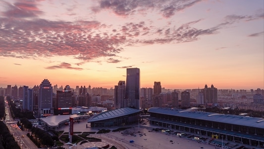 70周年摄影大赛-70周年城市-城市依旧-晚霞-建筑 图片素材