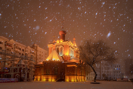 雪世界-哈尔滨市-城市依旧-自然景观-我要上封面 图片素材