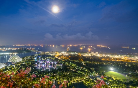 蓝-城市-天空-港口-俯瞰 图片素材