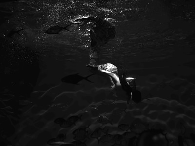光影-黑白-线条-夏天-水下 图片素材