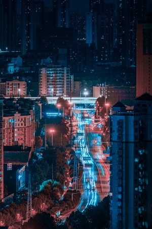 夜景-光影-城市-武汉-建筑 图片素材