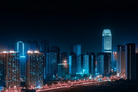 夜景-光影-城市-武汉-建筑 图片素材