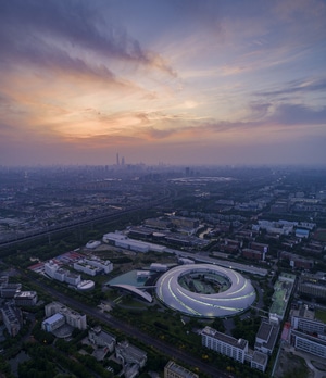 上海光源-ssrf-航拍-夜景-城市风光 图片素材