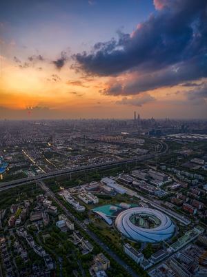 上海光源-ssrf-科技-城市风光-航拍 图片素材