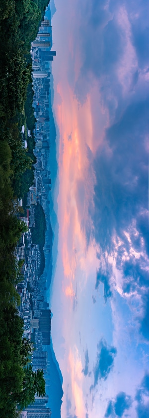 莲花山-晚霞-鸟瞰-龙岩-森林 图片素材