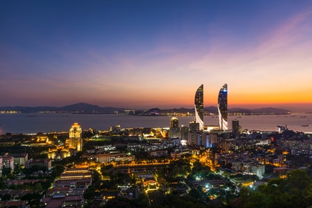 蓝调-风光-厦门-城市-城市风光 图片素材