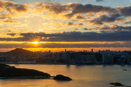 台风-海湾-夏天-海沧-城市风光 图片素材