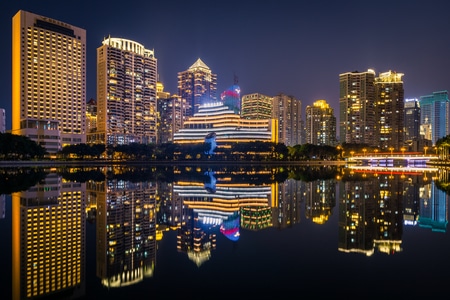 光-蓝调-夜景-城市夜景-城市风光 图片素材