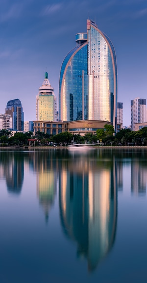 筼筜湖-城市色彩-夏天-建筑-厦门 图片素材