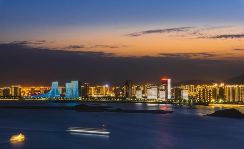 海湾-海沧-城市夜景-夜景-色彩 图片素材