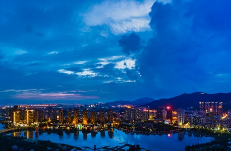 风光-晚霞-日落-海沧-城市夜景 图片素材