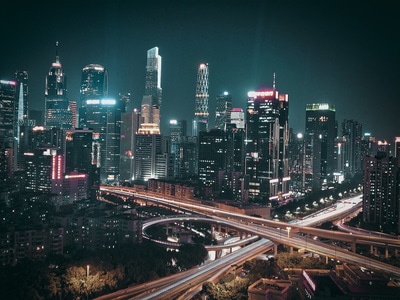 夜景-城市-广州-建筑-手机摄影 图片素材