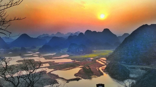 风光-早晨-朝霞-美景-雾 图片素材