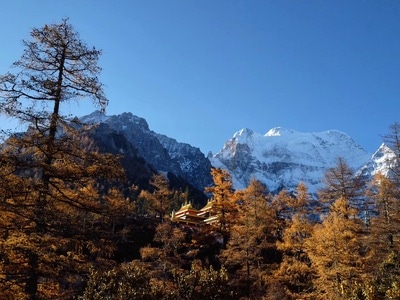 抖音网红打卡地-稻城-和心爱的人去的地方-风景-山 图片素材