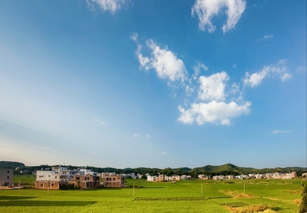 蓝色-夏天-风景-建筑-房屋 图片素材