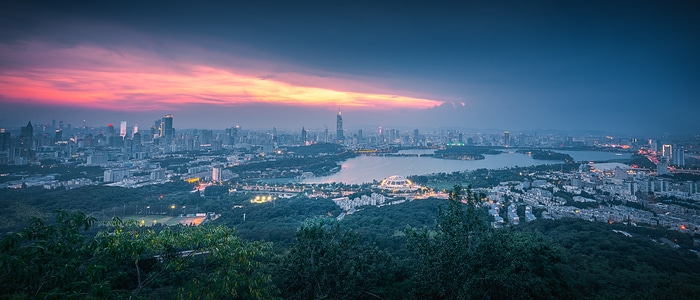 城市-风光-日落-玄武湖-城市 图片素材