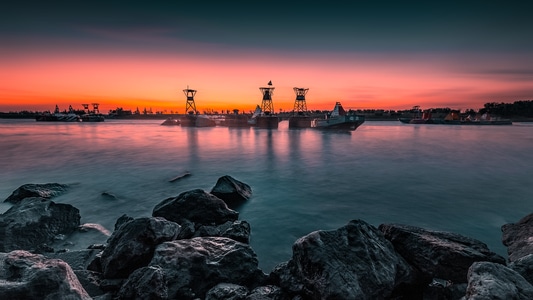 自然-航标灯-长江-风景-风光 图片素材