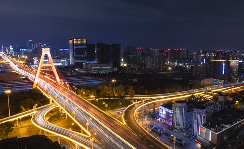 风光摄影-成都-天府立交-夜景-城市风光 图片素材