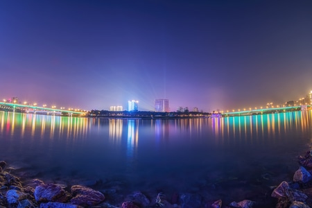 南宁-夜景-邕江-灯光-邕江 图片素材