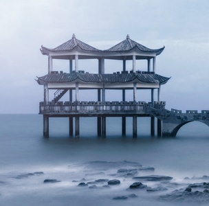 海岸线-海岸-海边-楼阁-防城港 图片素材