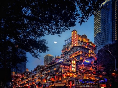 重庆-打卡地-洪崖洞-重庆-城市 图片素材