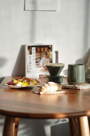 手冲咖灰-生活有爱-早餐-面包-食物 图片素材