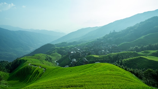 随拍-在路上-岸边-古镇-风景 图片素材