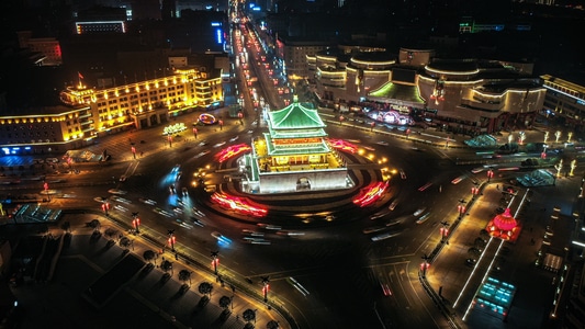 面-扫街-古城-古城-古建筑 图片素材