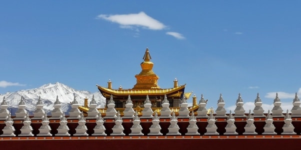 寺庙-寺院-藏传佛教-塔公寺-蓝天 图片素材