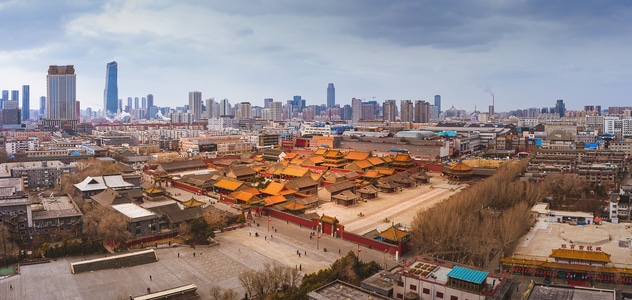 城市-航拍-沈阳-故宫-全景图 图片素材