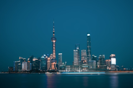 城市-河流-蓝-色彩-建筑 图片素材