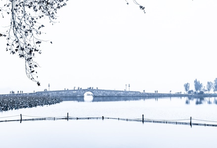 旅行-湖泊-蓝-建筑-雪 图片素材