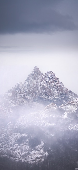 初雪-崂山-山-山峰-自然 图片素材