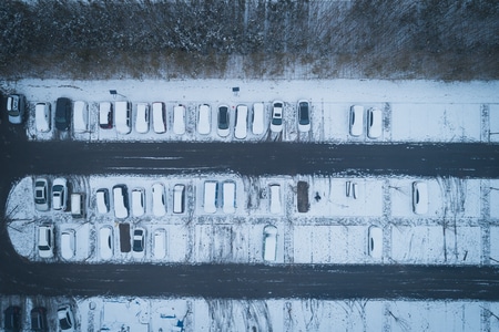 城市-旅行-航拍-俯瞰-雪景 图片素材