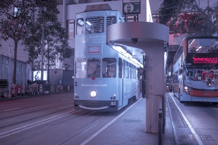 风光-香港-公交车-车-街道 图片素材