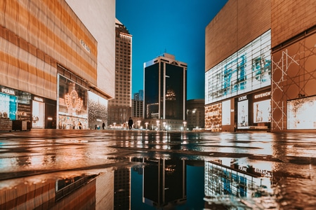德基-新街口-南京-夜晚-城市 图片素材