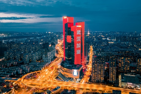 应天大街高架-夜晚-河西金鹰-灯光-夜景 图片素材