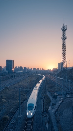 旅行-重庆-城市-高铁-日落 图片素材