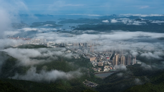 深圳-盐田-沙头角-云雾-云雾 图片素材