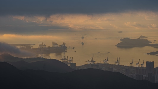 盐田港-日出-海-深圳-风光 图片素材