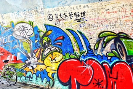 涂鸦-厦门大学-芙蓉隧道涂鸦墙-涂鸦-厦门大学 图片素材