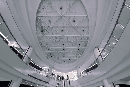 上海-建筑-电梯-穹顶-过道 图片素材