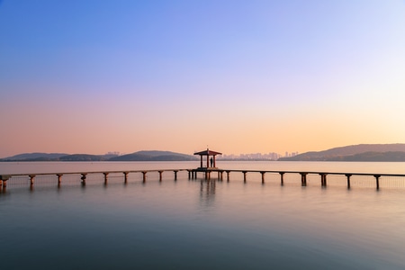水域-武汉地标-夕阳-武汉-宁静 图片素材