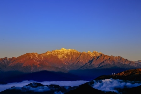 日出-金山-云海-风景-雪山 图片素材