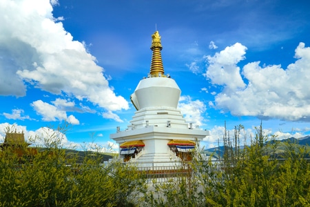 蓝天白云-佛塔-寺院-宗教-佛学 图片素材